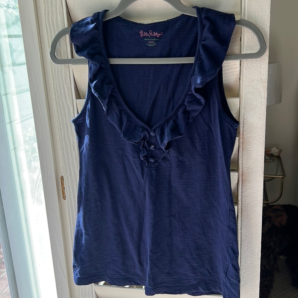 Lilly Pulitzer Slub Ruffle Tank